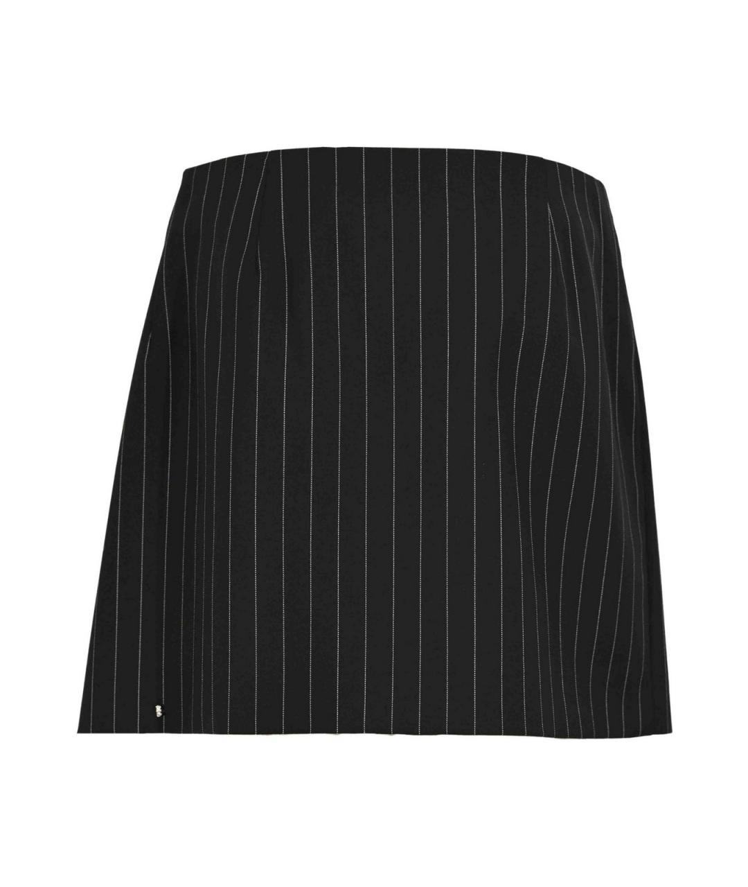 SPORTMAX Черная шерстяная юбка мини, фото 2