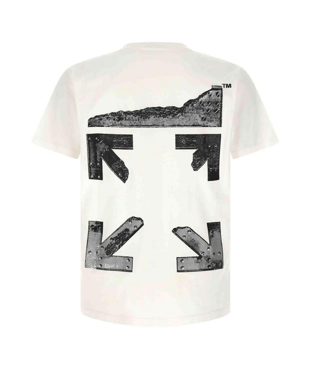 OFF-WHITE Белая хлопковая футболка, фото 2