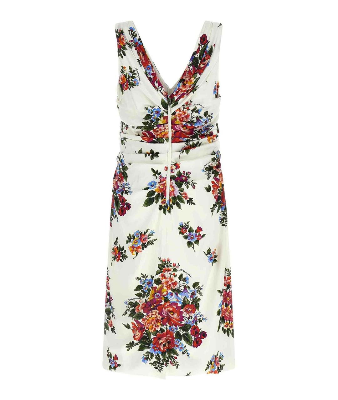 DOLCE&GABBANA Белое вискозное повседневное платье, фото 2