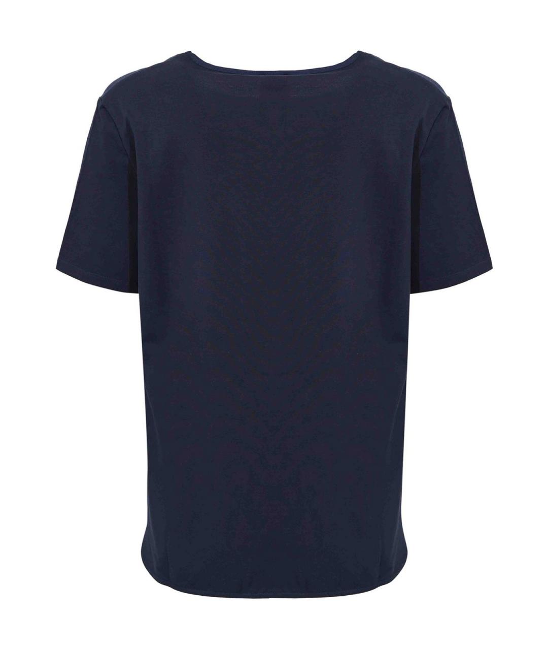 MAX MARA Синяя хлопковая футболка, фото 2