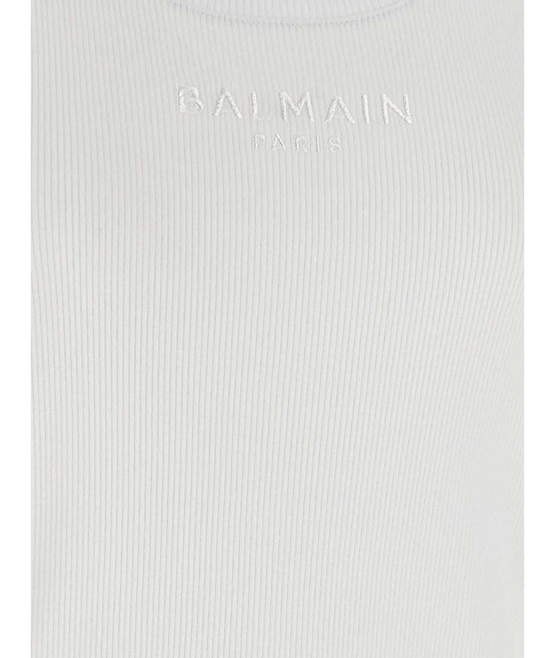 BALMAIN Белая хлопковая майка, фото 4