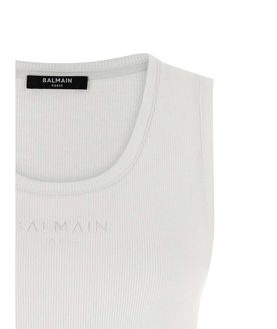 BALMAIN Белая хлопковая майка, фото 3
