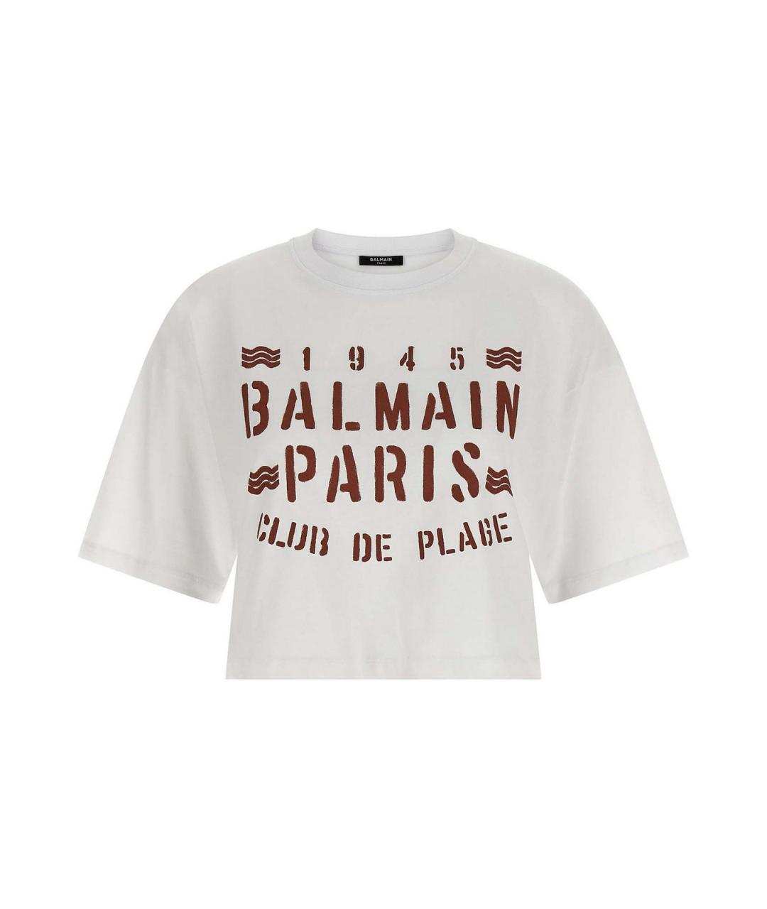 BALMAIN Белая хлопковая футболка, фото 1
