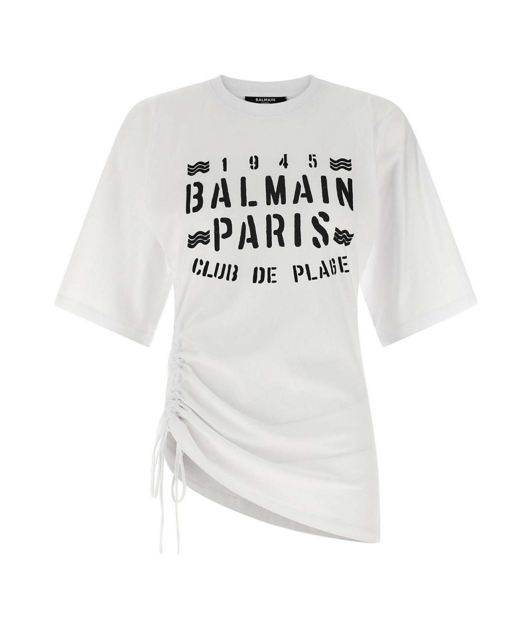 BALMAIN Белая хлопковая футболка, фото 1