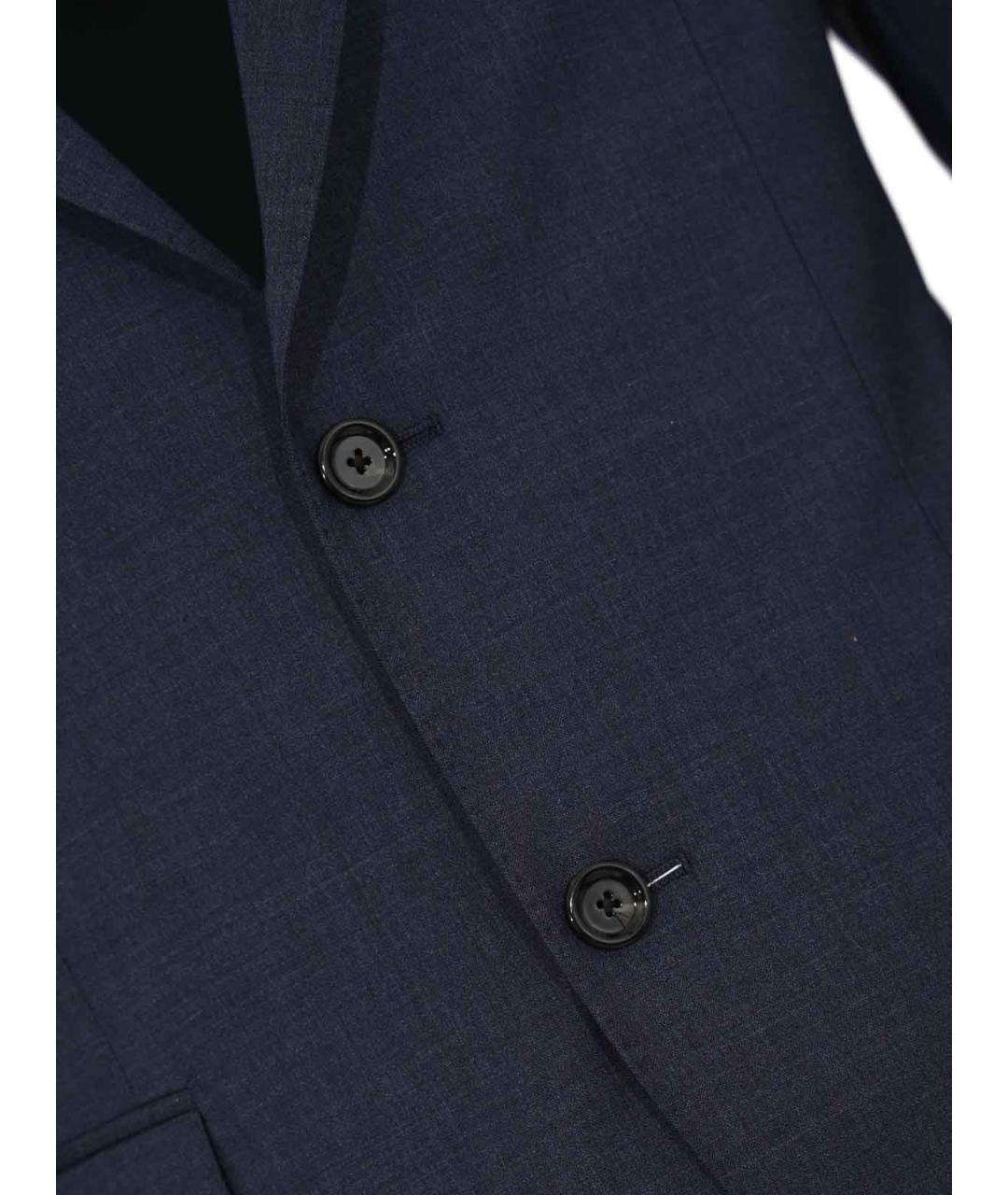 LARDINI Синие шерстяные повседневные брюки, фото 3