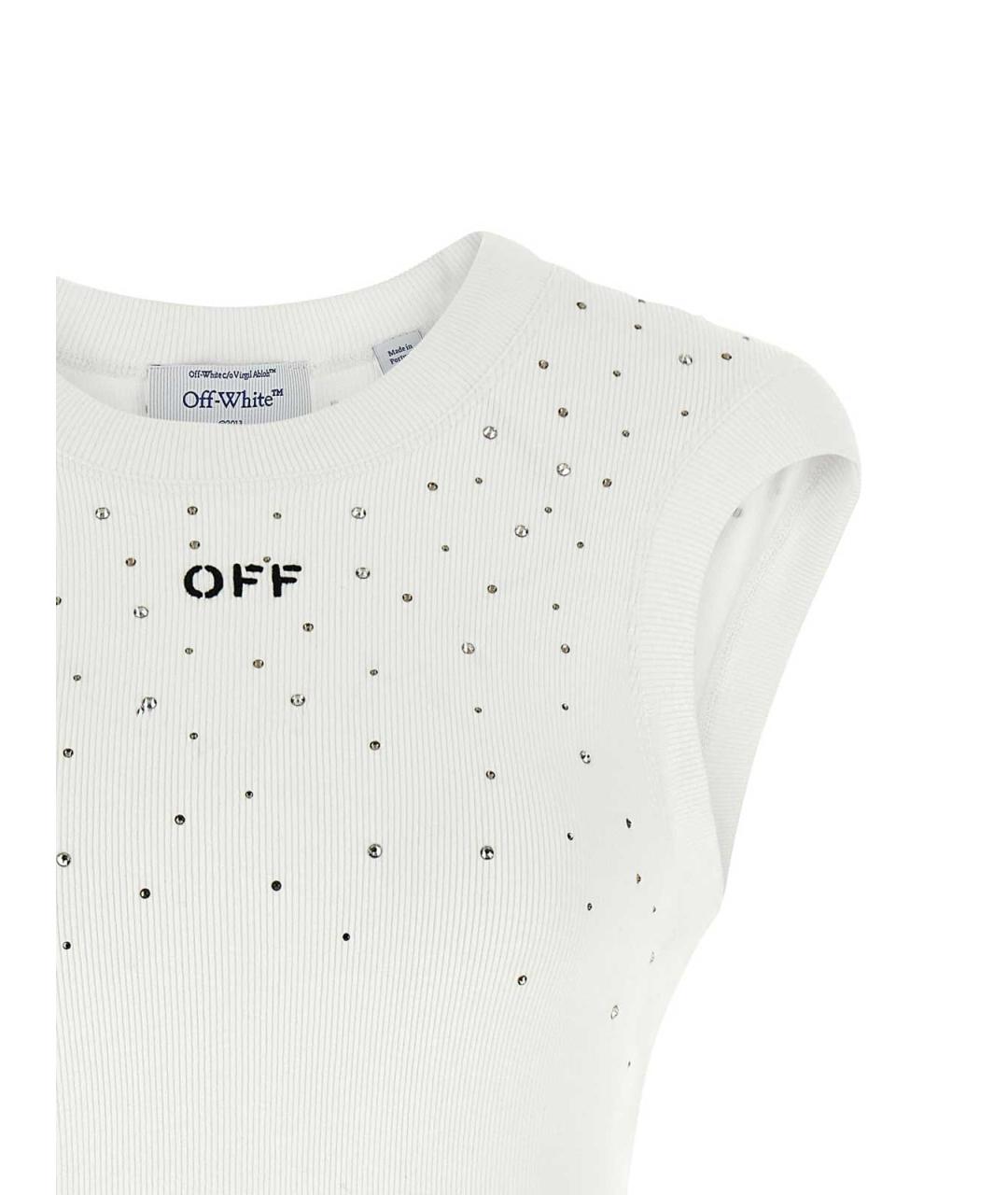 OFF-WHITE Белая вискозная майка, фото 3
