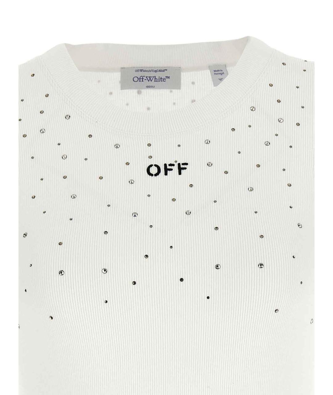 OFF-WHITE Белая вискозная майка, фото 4