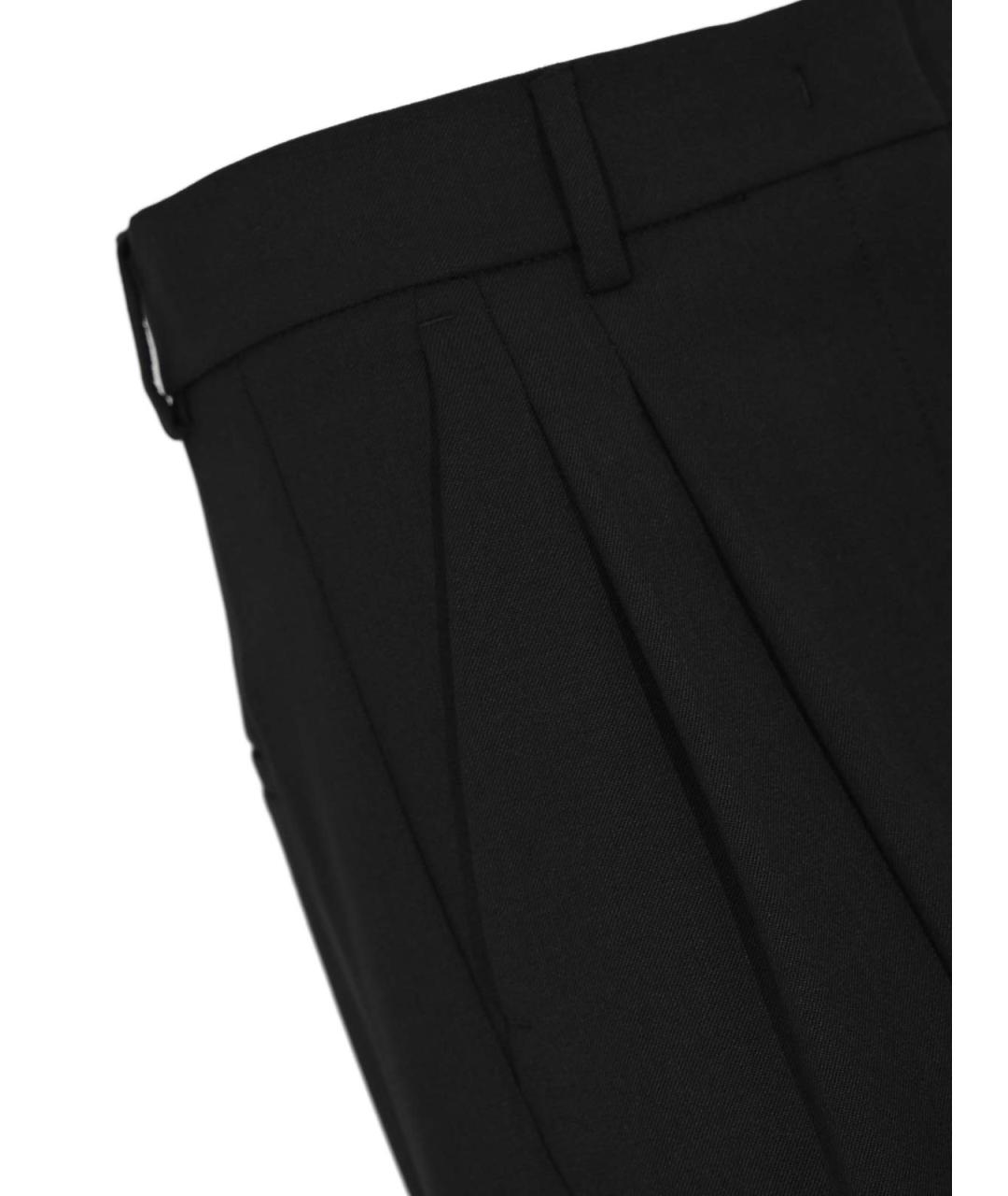 WEEKEND MAX MARA Черные шерстяные брюки широкие, фото 3