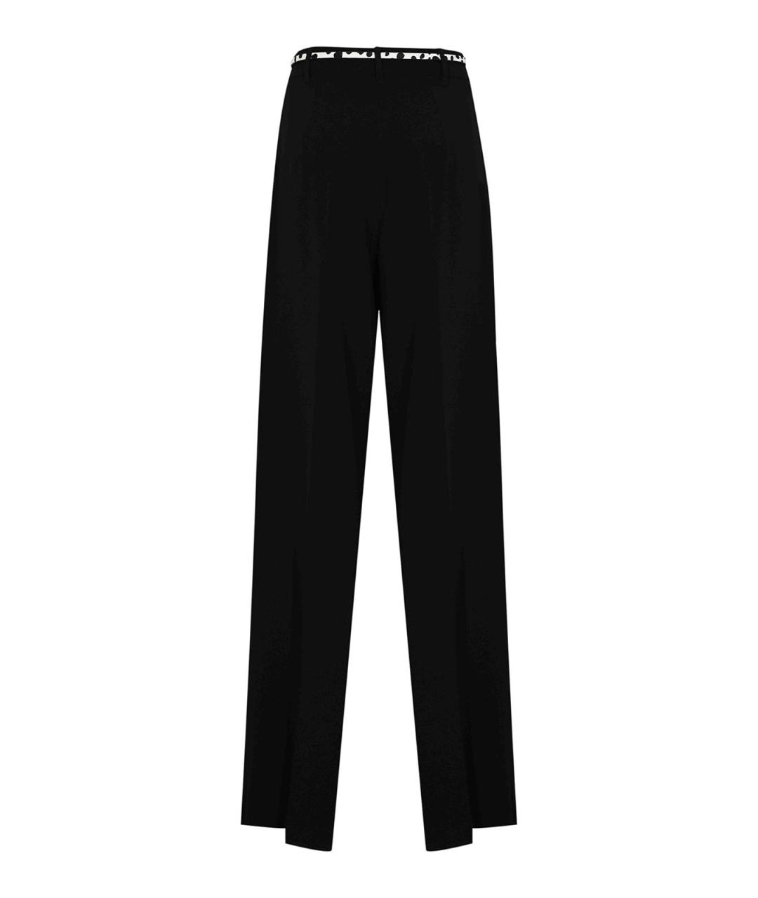MAX MARA STUDIO Черные полиэстеровые брюки широкие, фото 2