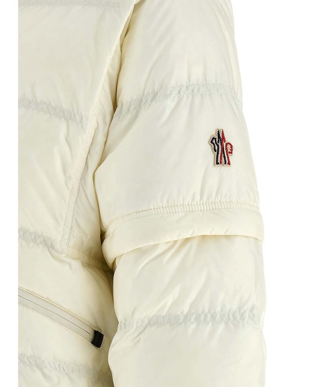 MONCLER Белый полиамидовый пуховик, фото 5