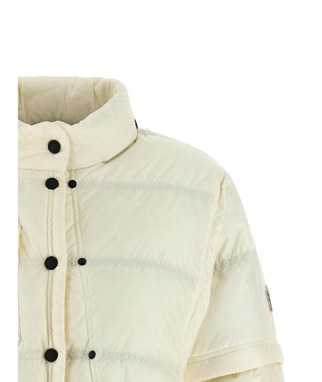 MONCLER Белый полиамидовый пуховик, фото 4