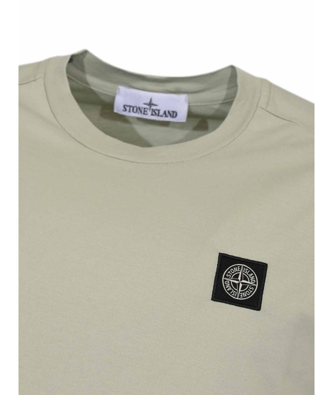 STONE ISLAND Салатовая хлопковая футболка, фото 3