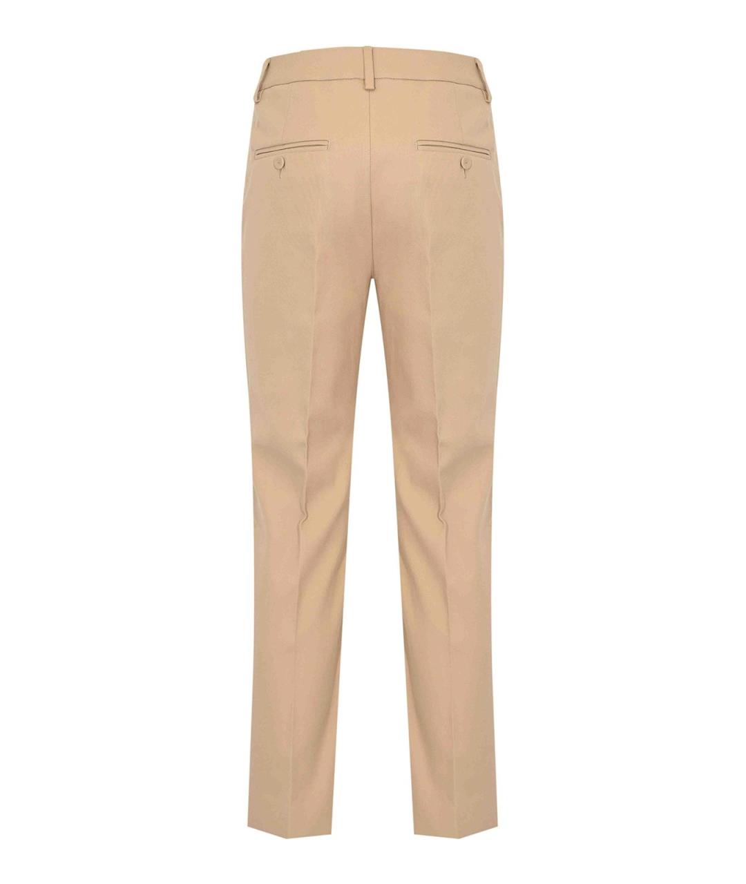 WEEKEND MAX MARA Бежевые хлопковые прямые брюки, фото 2