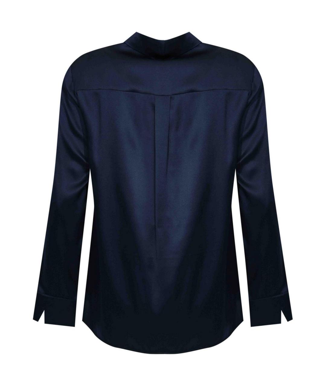 MAX MARA Темно-синяя шелковая рубашка, фото 2