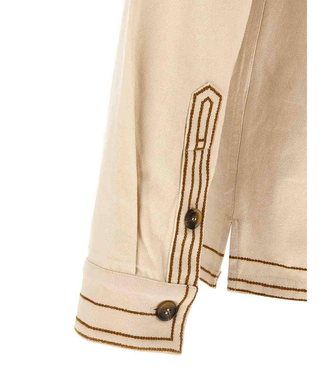 ISABEL MARANT Бежевая хлопковая куртка, фото 4