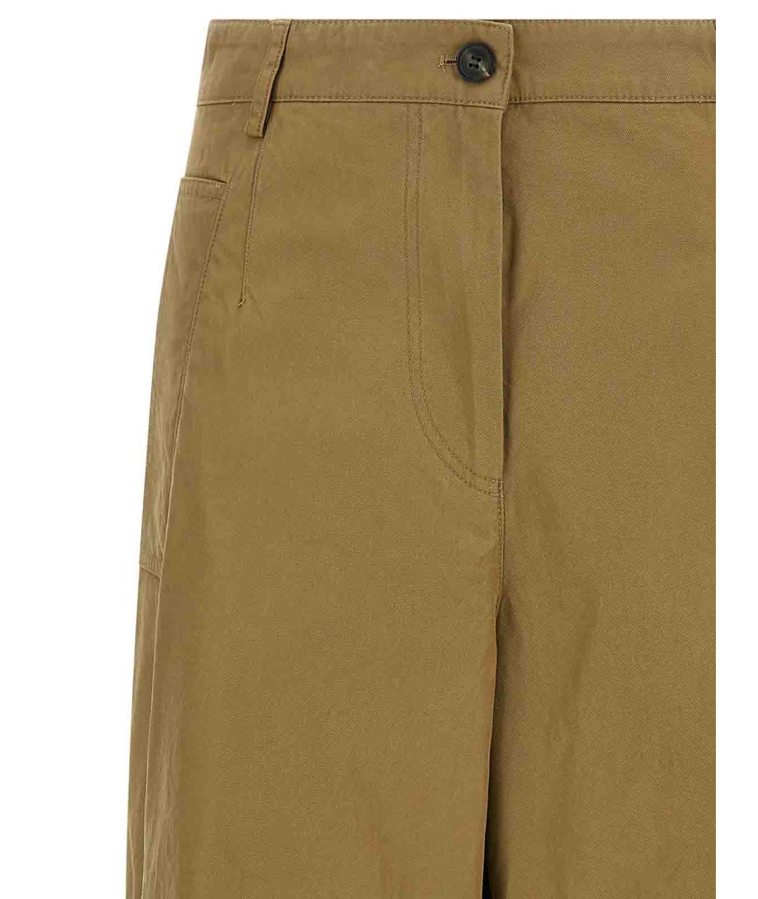 DRIES VAN NOTEN Хаки хлопковые прямые брюки, фото 3