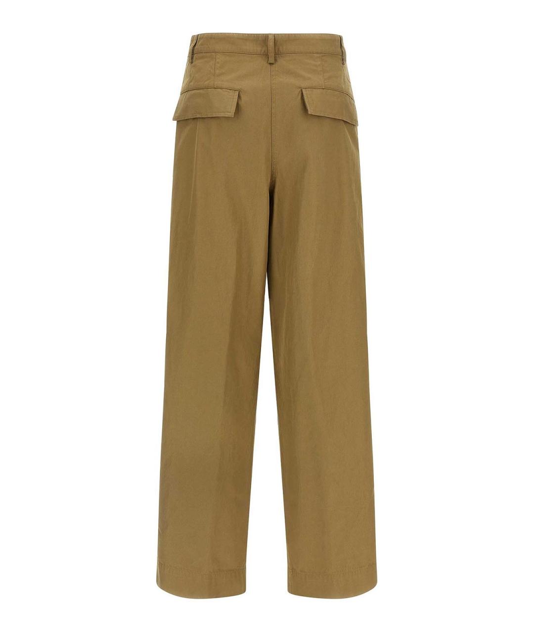 DRIES VAN NOTEN Хаки хлопковые прямые брюки, фото 2
