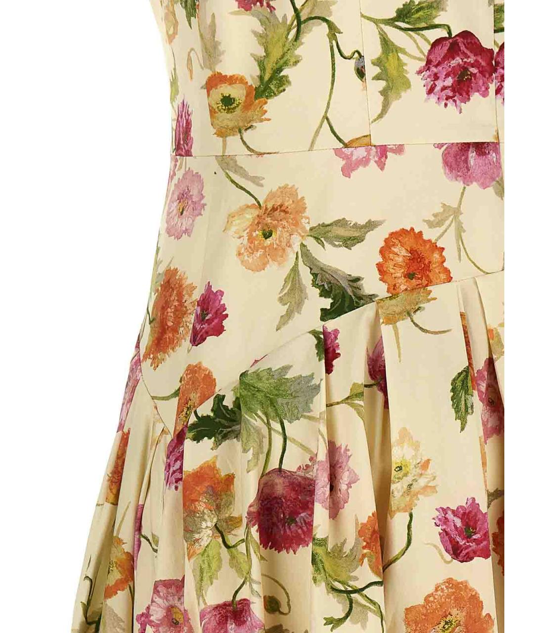 CAROLINA HERRERA Бежевое хлопковое повседневное платье, фото 4