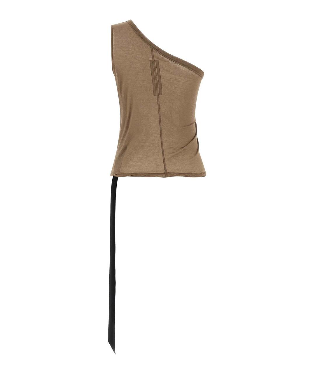 RICK OWENS DRKSHDW Коричневая хлопковая майка, фото 2