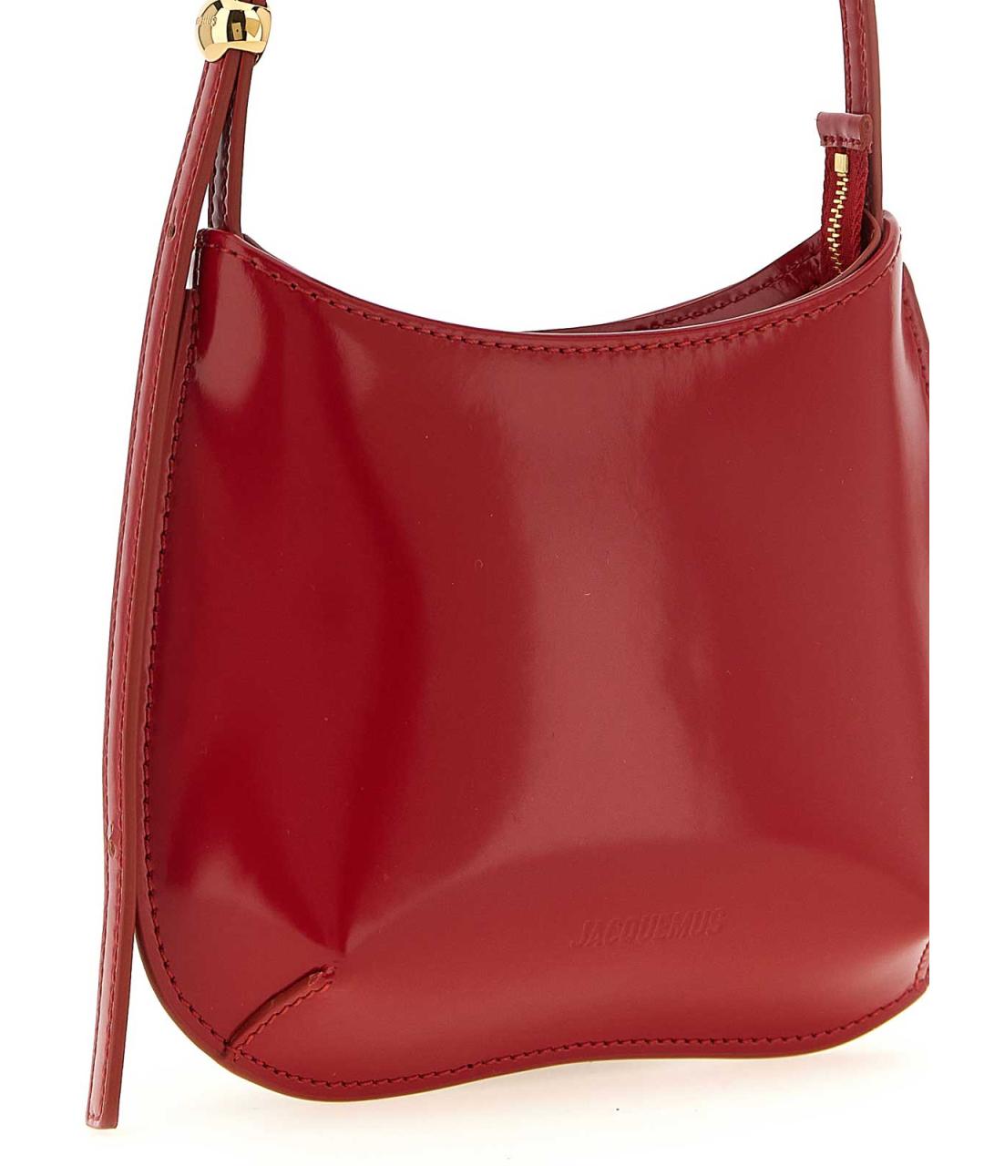 JACQUEMUS Красная сумка с короткими ручками из лакированной кожи, фото 3