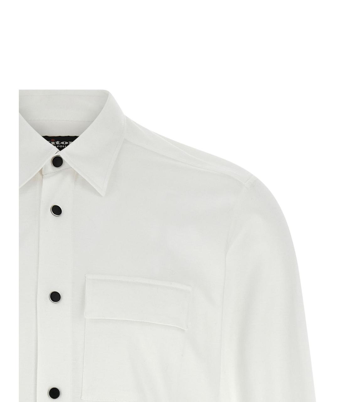 KITON Белая хлопковая классическая рубашка, фото 3