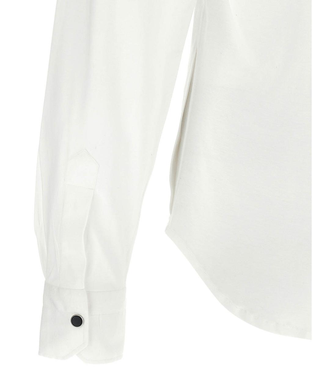 KITON Белая хлопковая классическая рубашка, фото 4