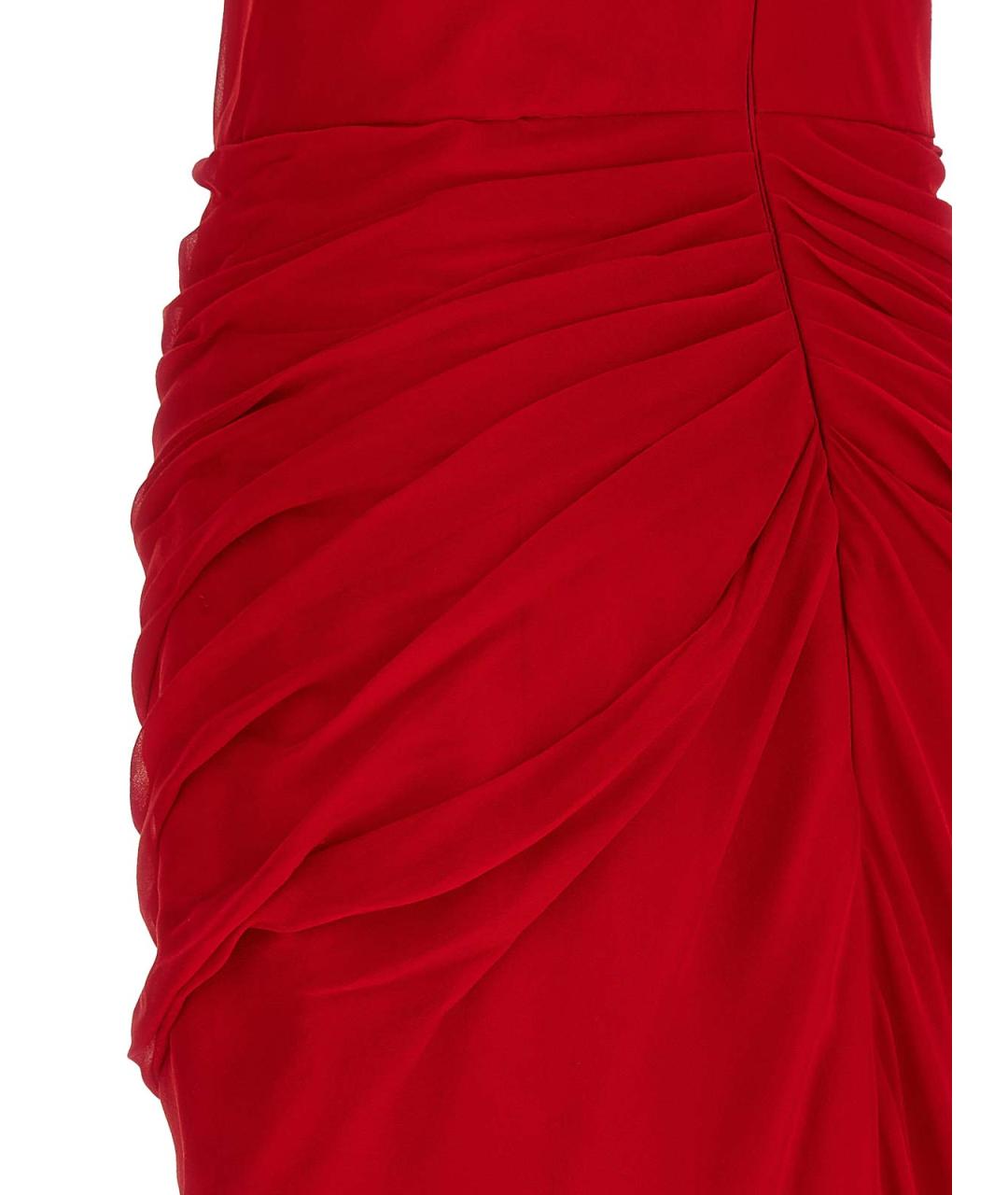 CAROLINA HERRERA Красное шелковое повседневное платье, фото 4