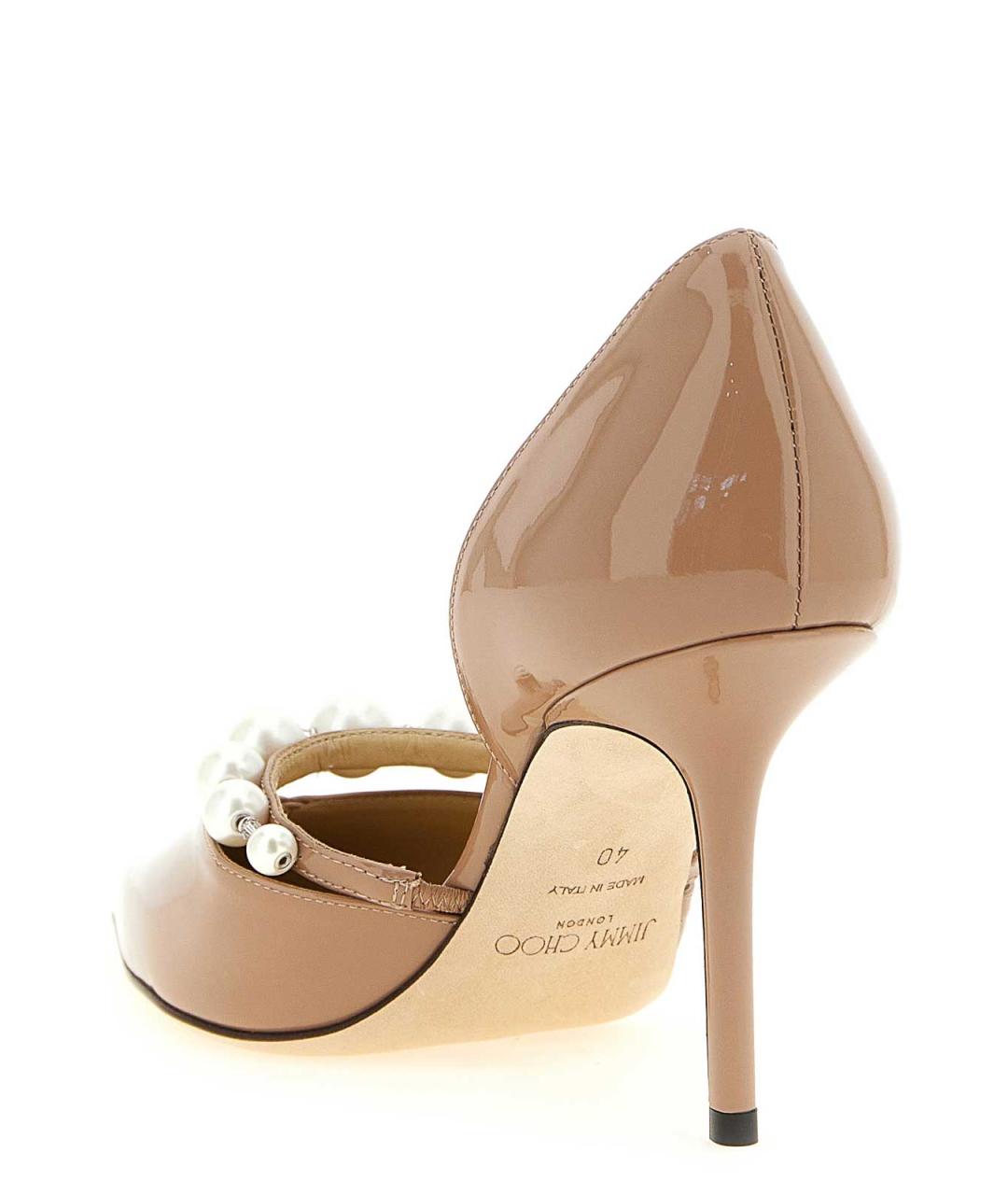 JIMMY CHOO Бежевые туфли из лакированной кожи, фото 3