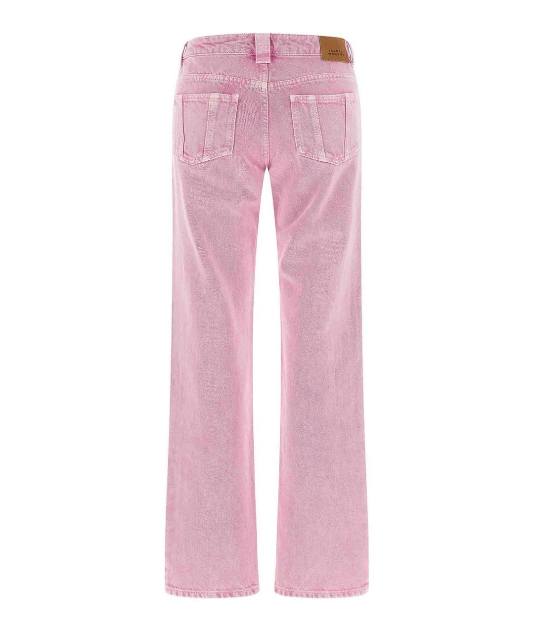 ISABEL MARANT Розовые хлопковые прямые джинсы, фото 2