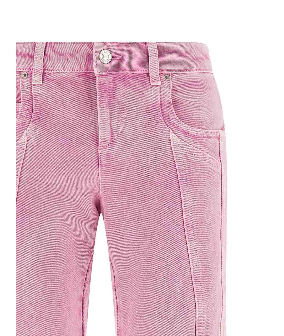 ISABEL MARANT Розовые хлопковые прямые джинсы, фото 3