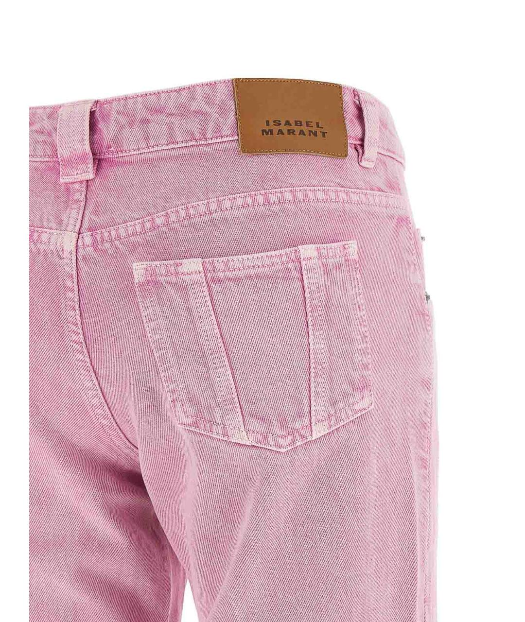 ISABEL MARANT Розовые хлопковые прямые джинсы, фото 4