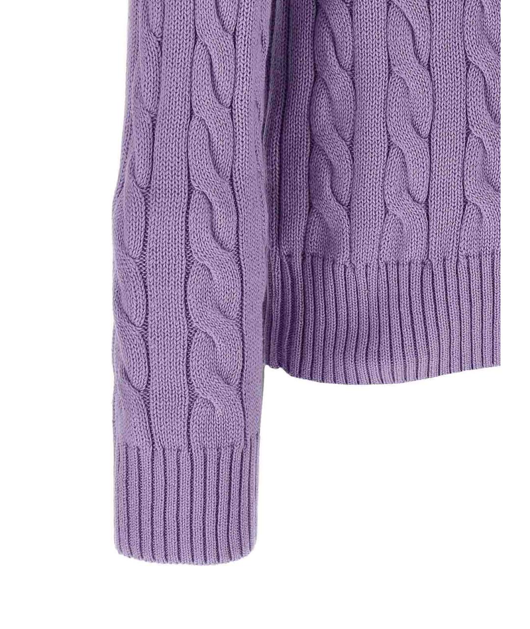 POLO RALPH LAUREN Фиолетовый хлопковый джемпер / свитер, фото 4