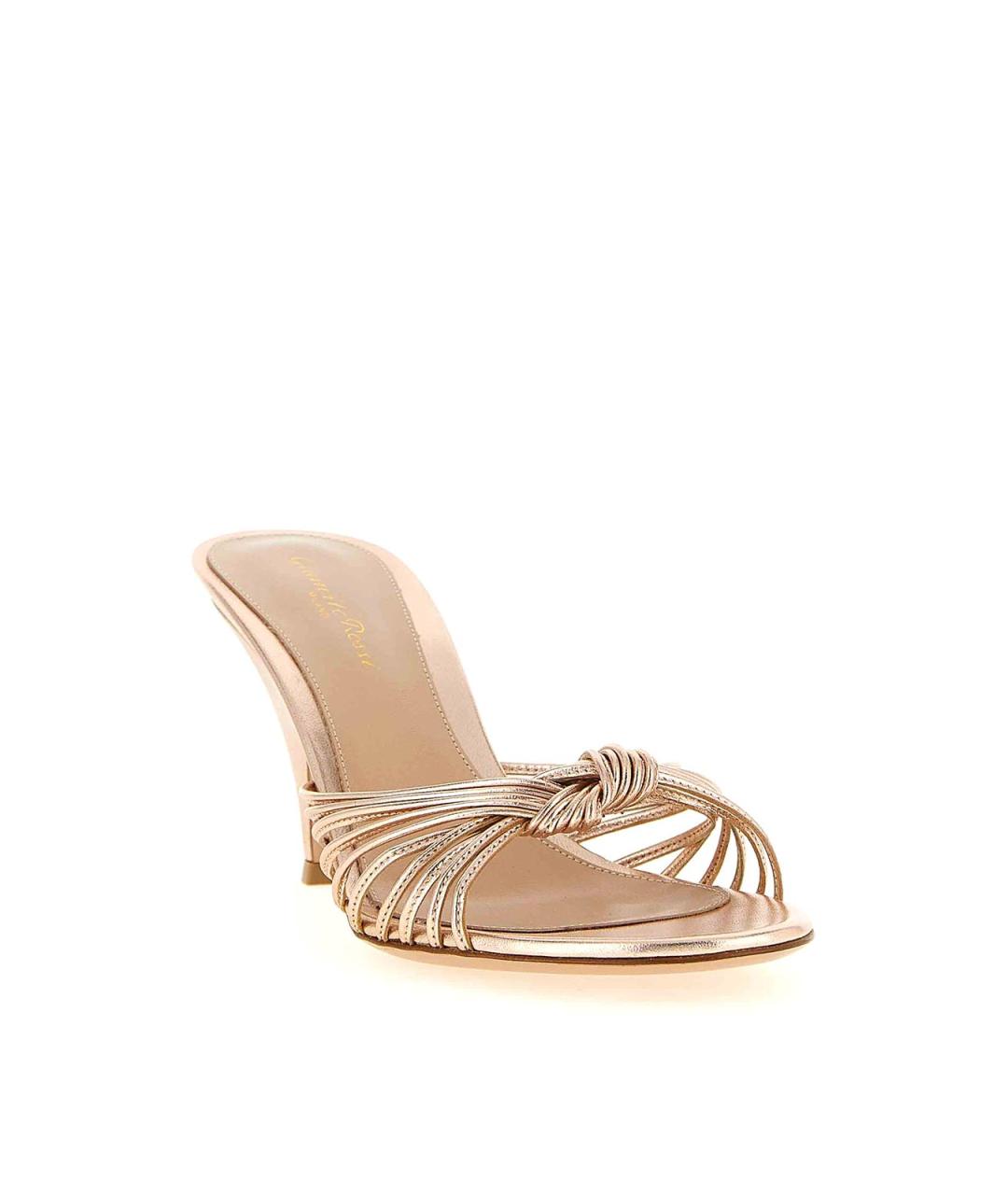 GIANVITO ROSSI Бежевые кожаные мюли, фото 2
