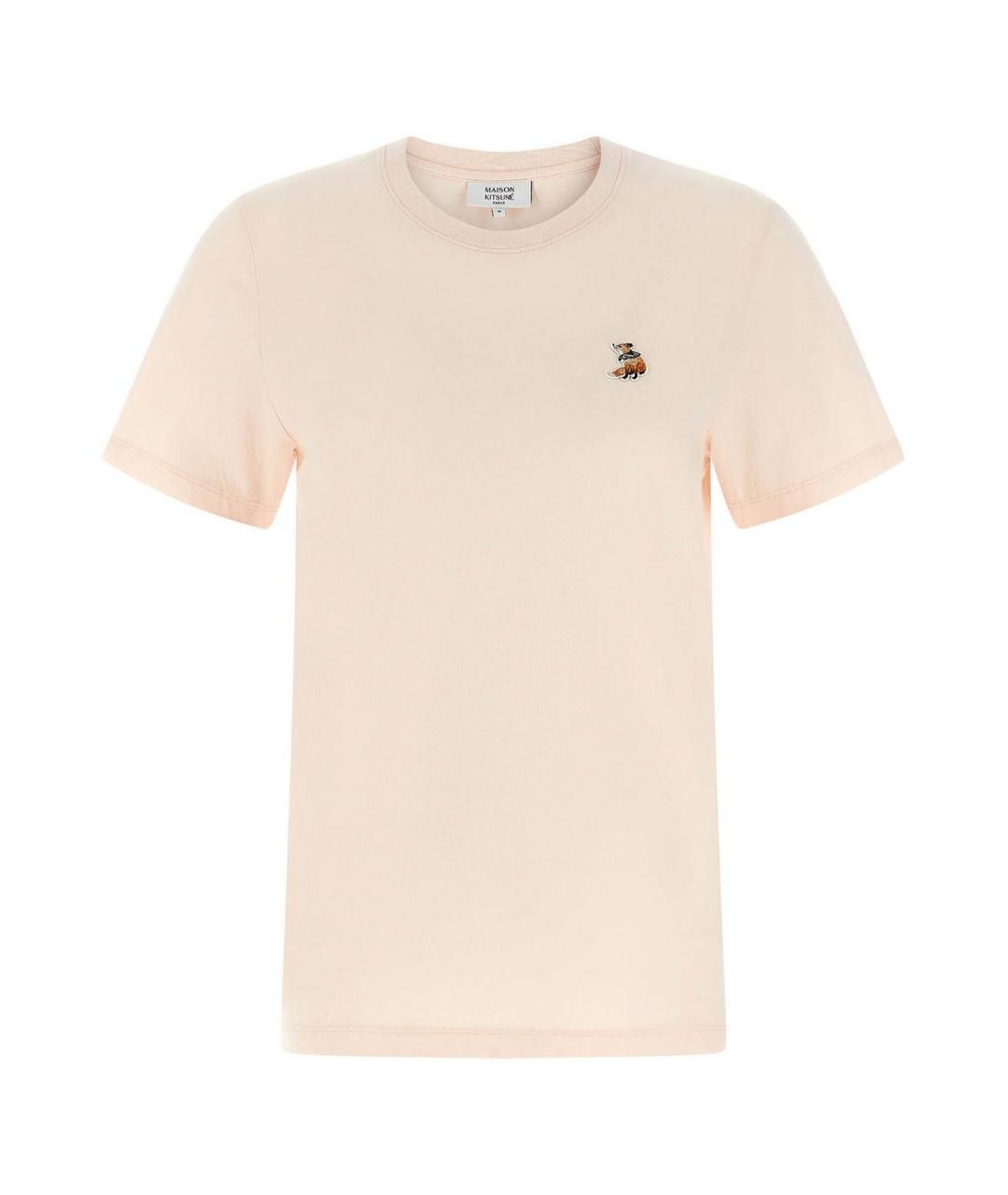 MAISON KITSUNE Розовая хлопковая футболка, фото 1