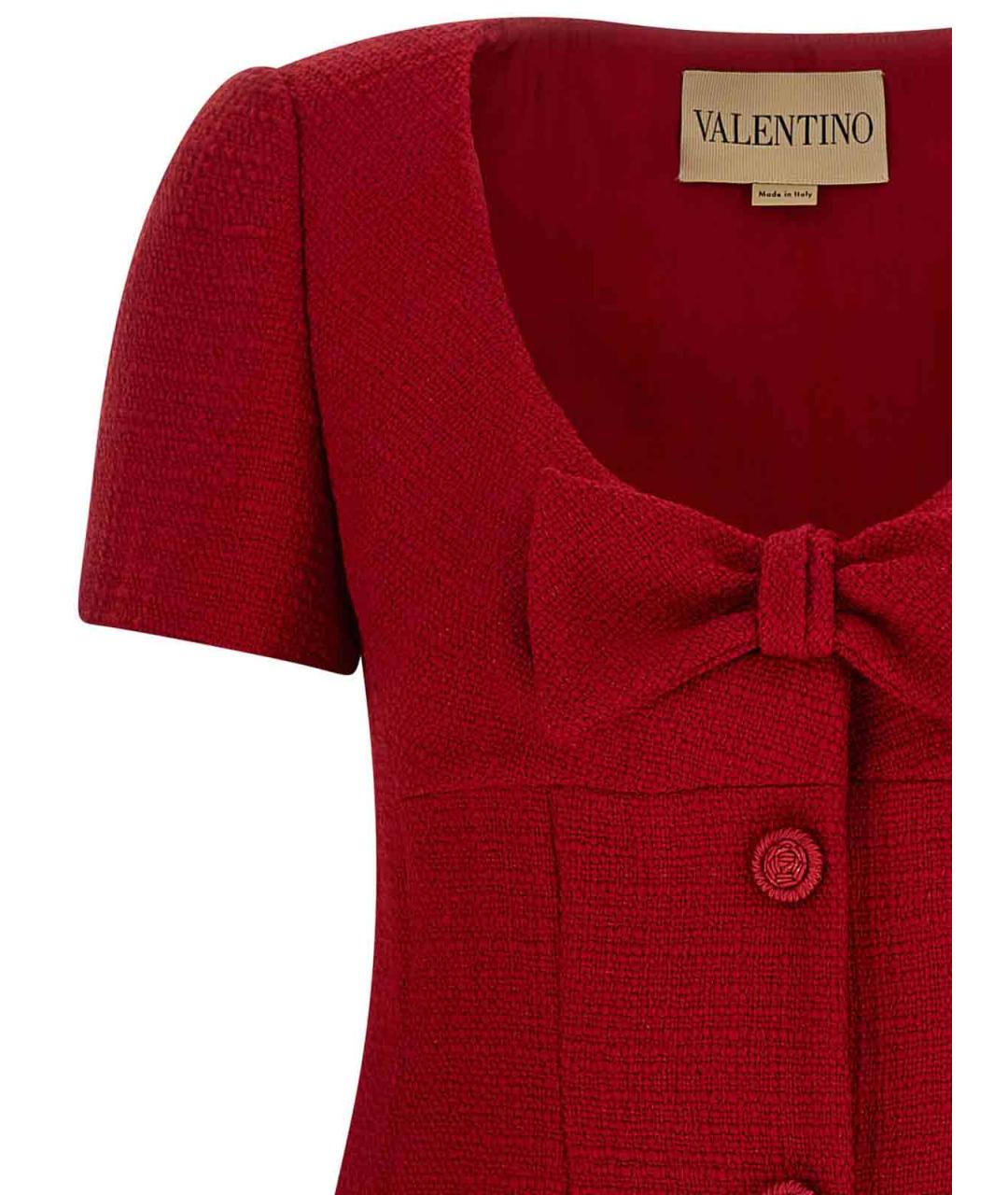VALENTINO Красное шерстяное вечернее платье, фото 3