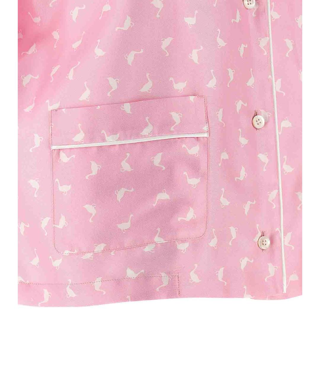 MOSCHINO Розовая шелковая рубашка, фото 4