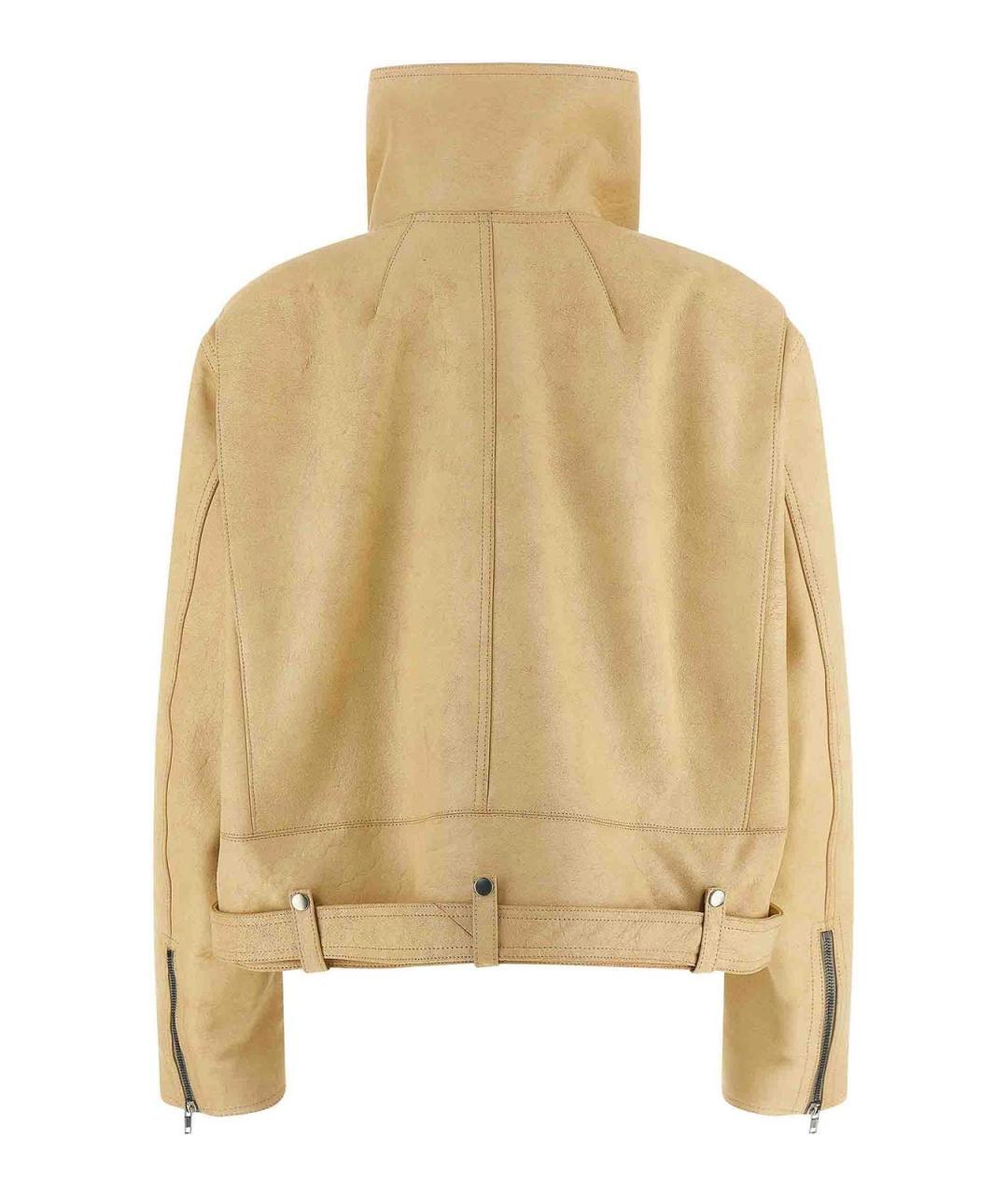 RICK OWENS Бежевая кожаная куртка, фото 2