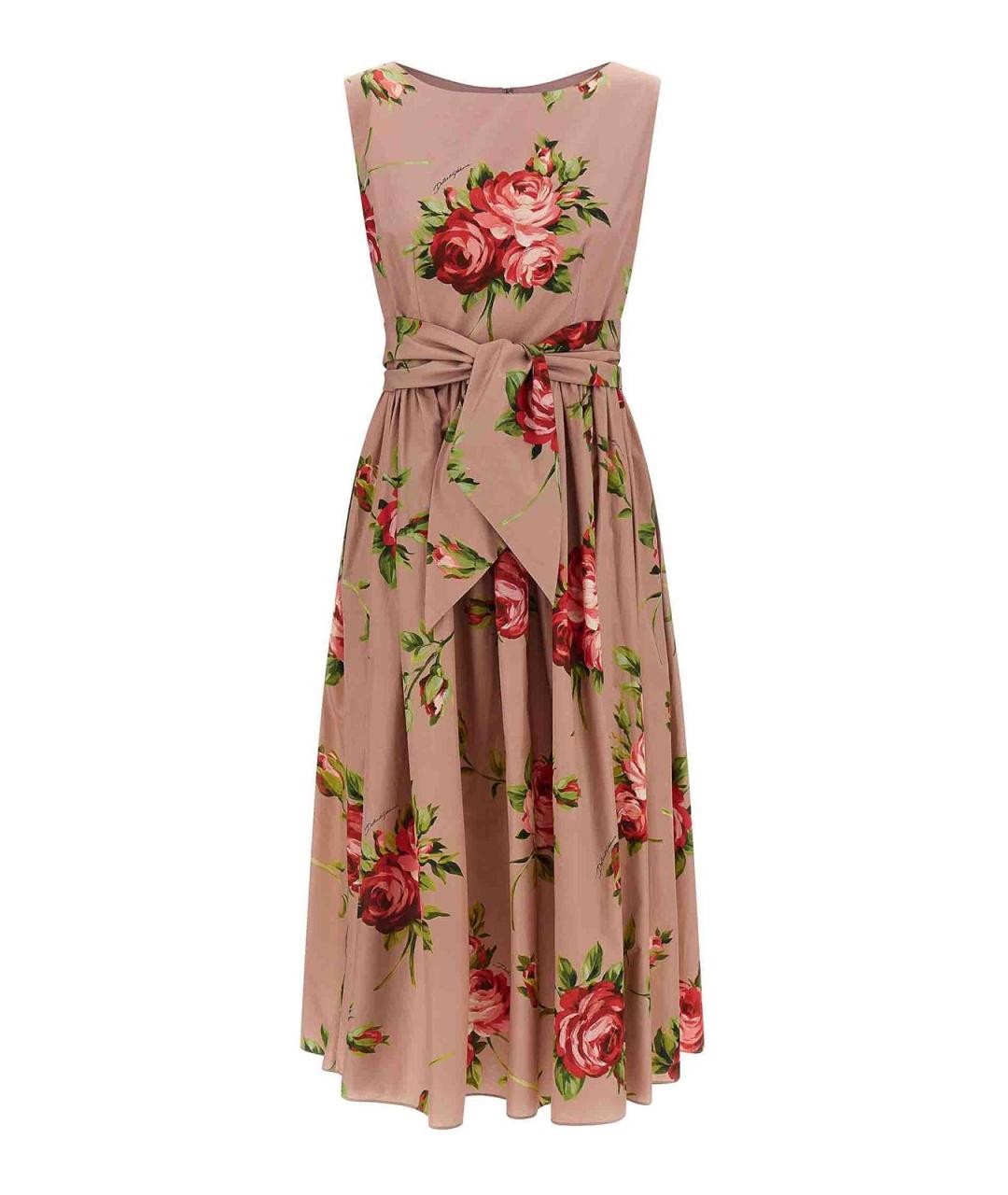 DOLCE&GABBANA Розовое шелковое повседневное платье, фото 1
