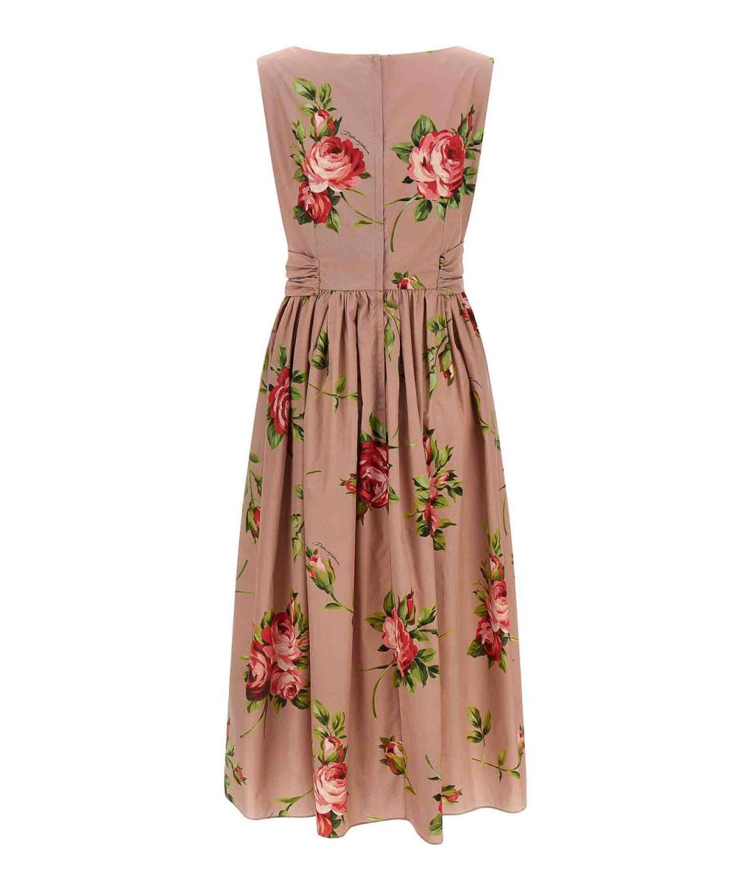 DOLCE&GABBANA Розовое шелковое повседневное платье, фото 2