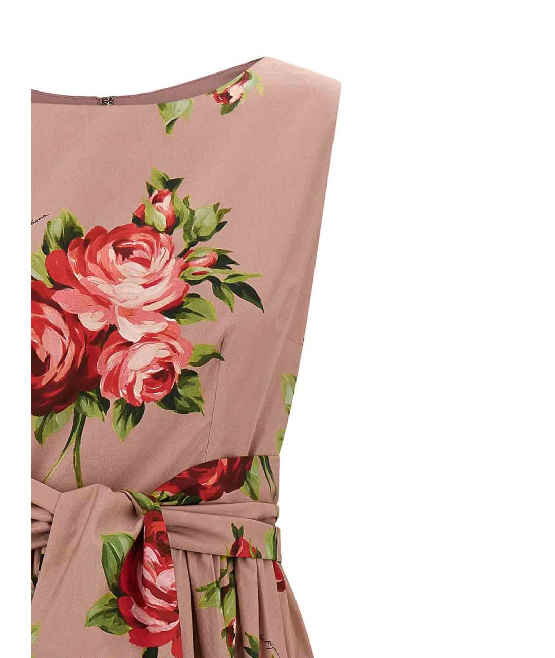 DOLCE&GABBANA Розовое шелковое повседневное платье, фото 3