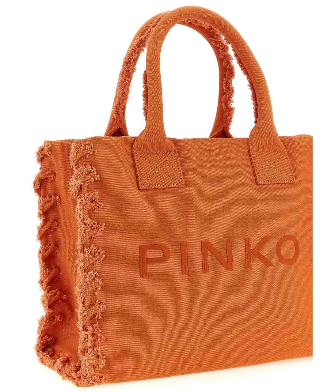 PINKO Оранжевая тканевая сумка тоут, фото 3