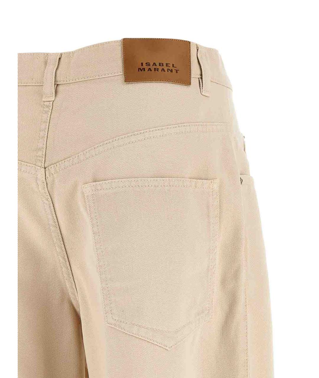ISABEL MARANT Бежевые хлопковые прямые джинсы, фото 4