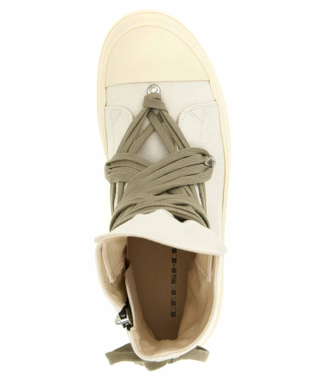 RICK OWENS DRKSHDW Бежевые текстильные высокие кроссовки / кеды, фото 4