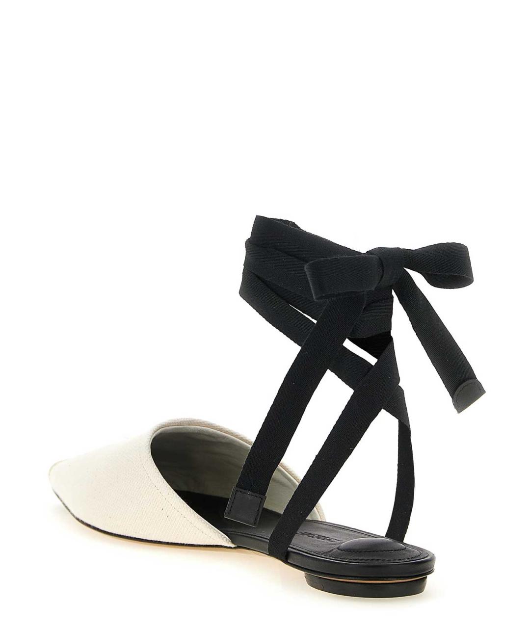 JACQUEMUS Бежевые текстильные балетки, фото 3