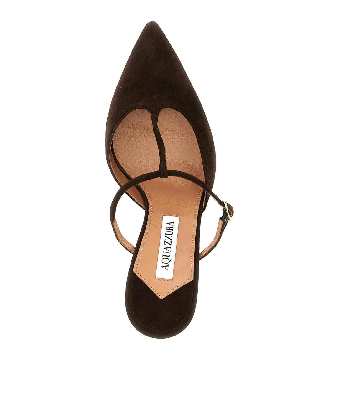AQUAZZURA Коричневые замшевые мюли, фото 4