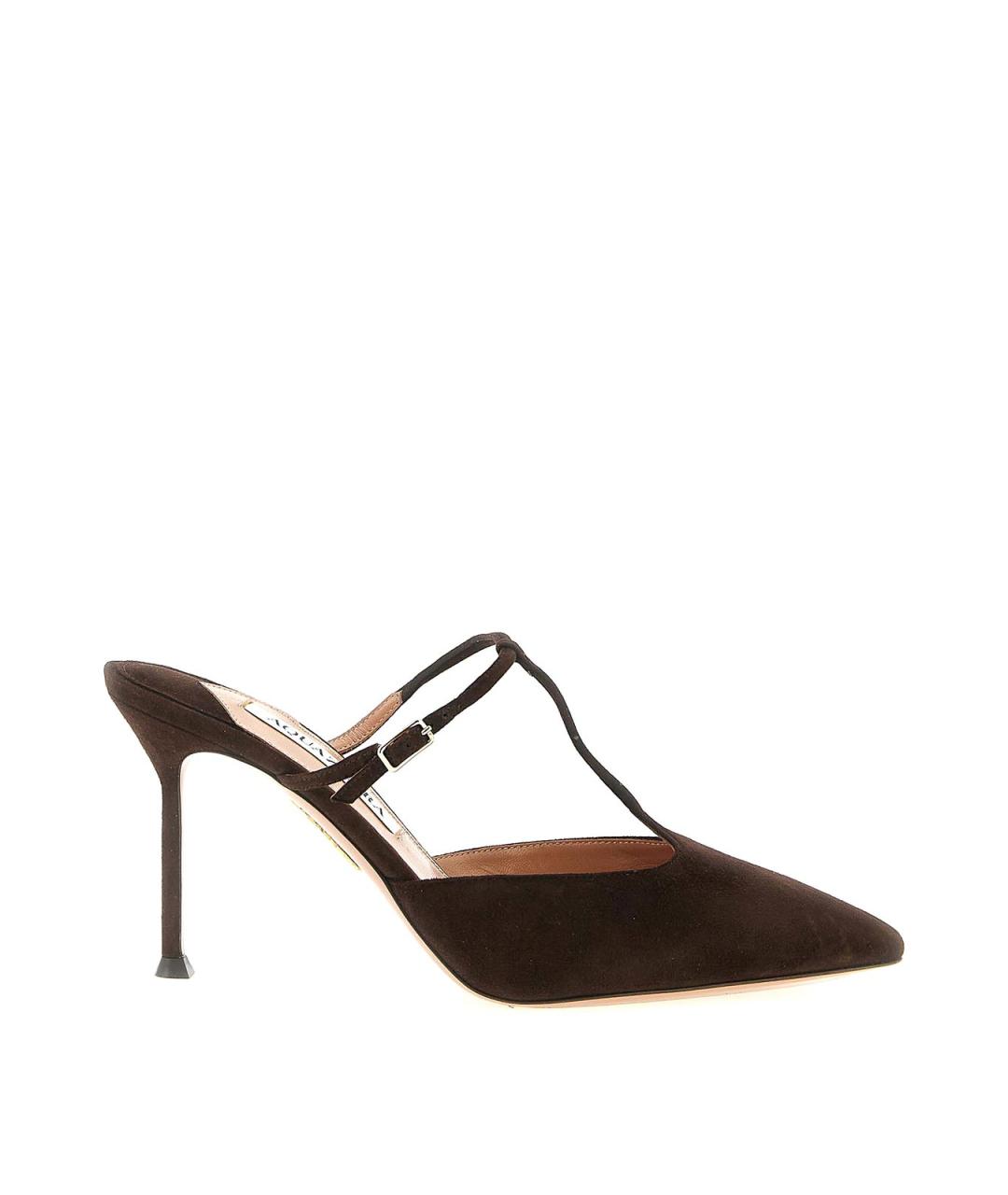AQUAZZURA Коричневые замшевые мюли, фото 1