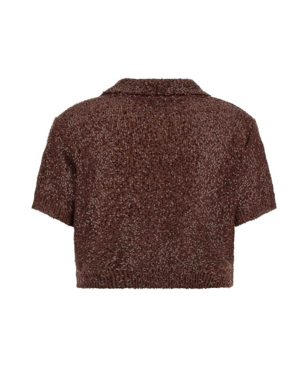 BRUNELLO CUCINELLI Коричневая льняная футболка, фото 2