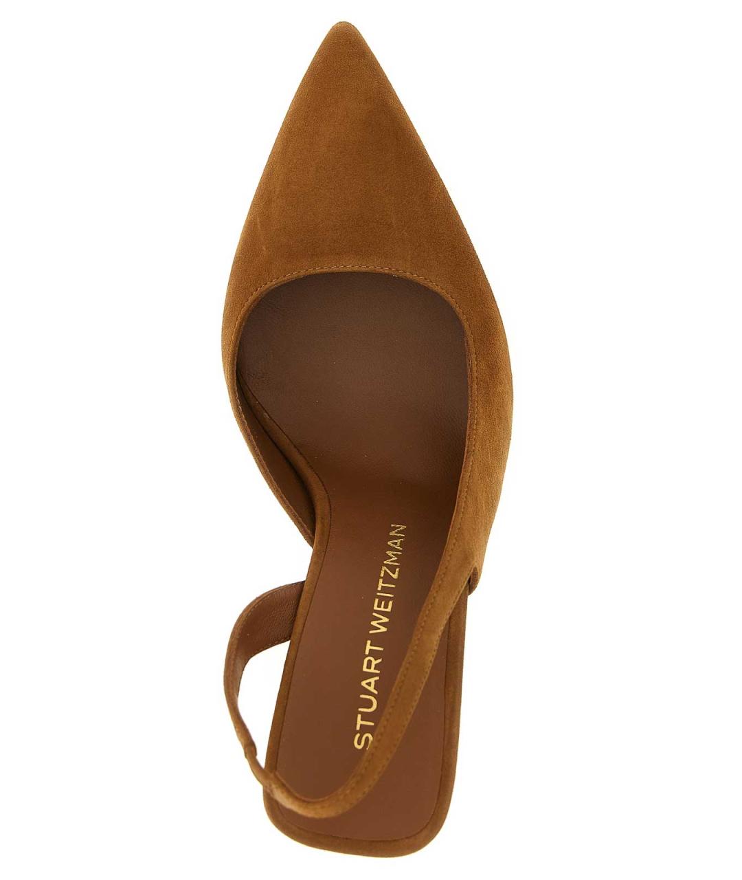 STUART WEITZMAN Коричневые замшевые туфли, фото 4