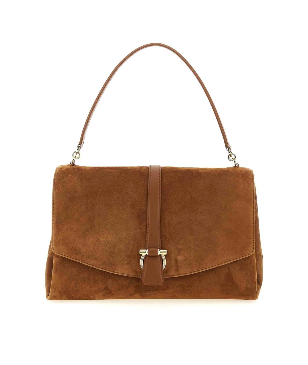 FERRAGAMO Коричневая замшевая сумка через плечо, фото 1