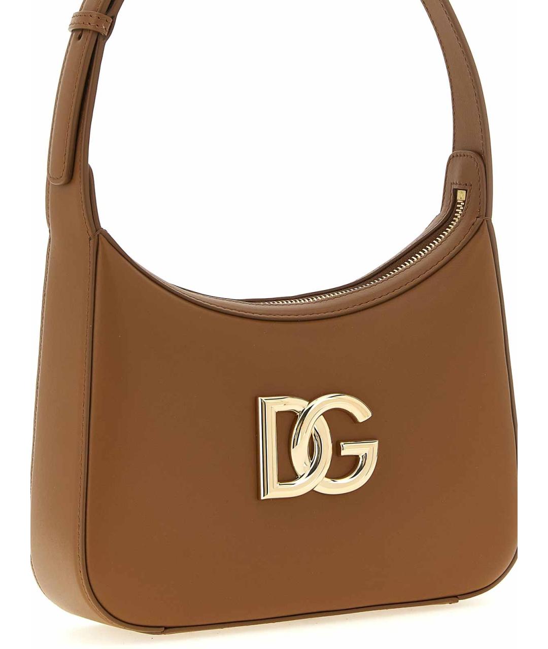DOLCE&GABBANA Коричневая кожаная сумка через плечо, фото 3